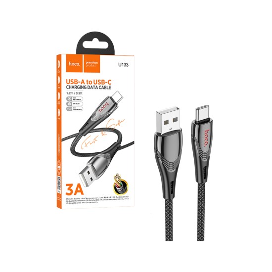 Cable Hoco U133 Monte Tipo-C 3,0A 1,2m Negro